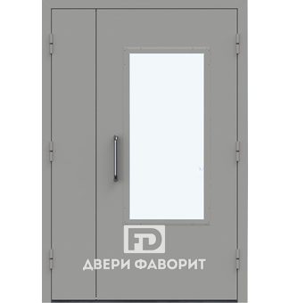 Стальная дверь в подъезд с цинкогрунтом и стеклом