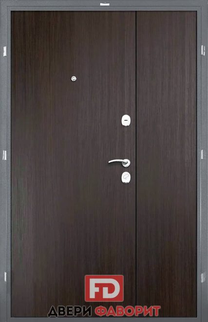 недорогая антивандальная двустворчатая дверь с внутренней отделкой ламинат - МД-1694 - lm011