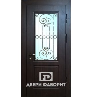 Дверь уличная металлическая с ковкой (3 петли)